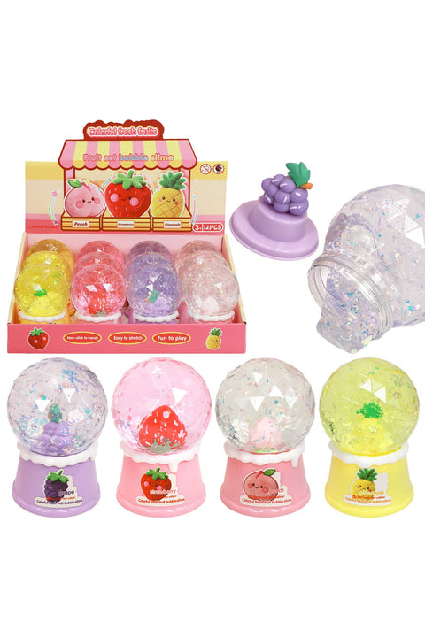Glittery Snow Globe with Fruit Charm Slime